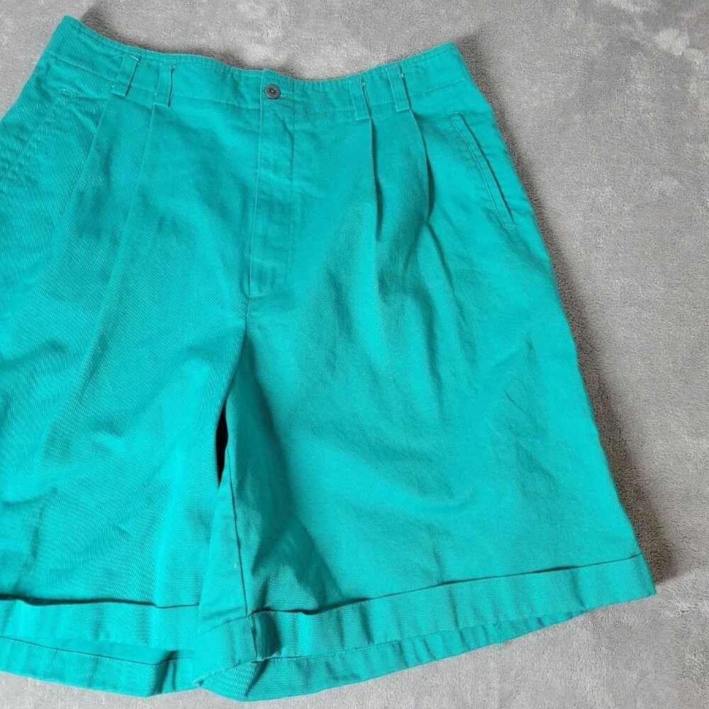 Westbound Womens Shorts 18 Plus Zip Fly Blue Cuff Hem Cotton Casual SHO16E